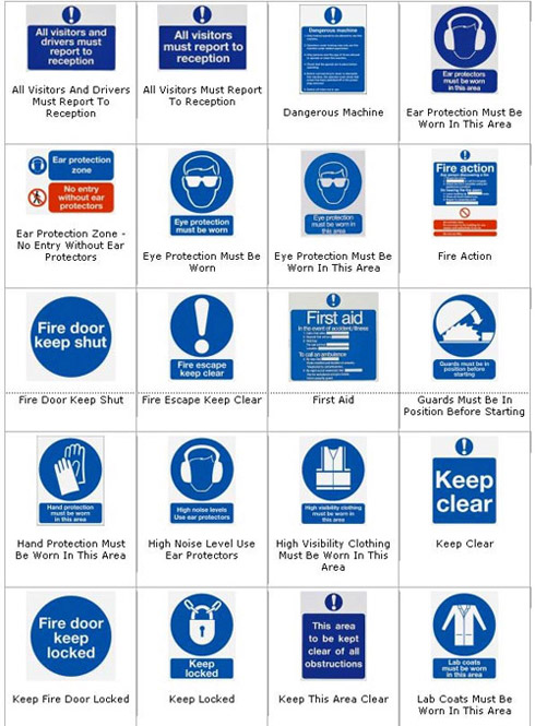 Blue Safety Signs